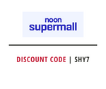 noon supermall discount code SHY7 on a white background