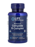 Blue bottle of Life Extension Bio Active Complete B-Complex dietary supplement on a white background
