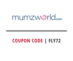  mumzworld.com coupon code FLY72 displayed on a white background