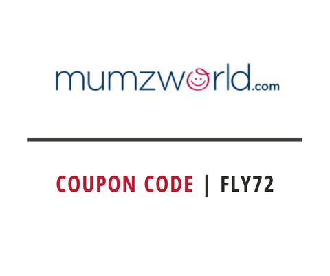  mumzworld.com coupon code FLY72 displayed on a white background