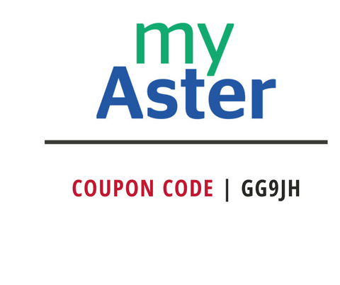 myAster logo with a coupon code: gg9jh  on a white background - 20% off