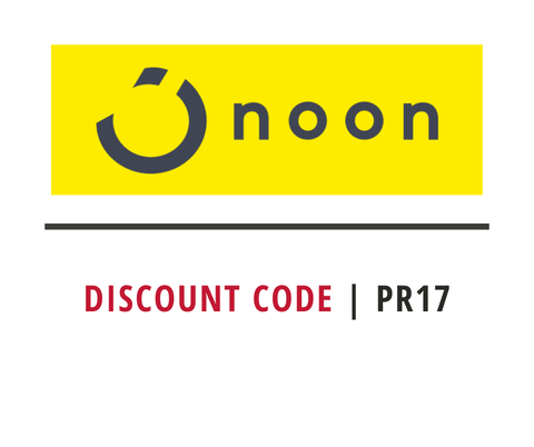 Noon discount code PR17 on a white background - 10% cashback