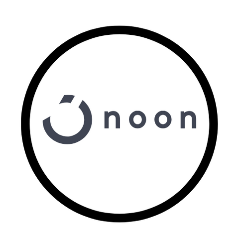 Logo of the brand 'noon' with a black circle on a white background direct to noon back to school 70% OFF
