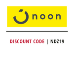 Noon discount code NDZ19 on a white background