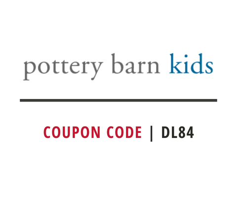 Promotional image for Pottery Barn Kids coupon code DL84 offering 10% off on everything.