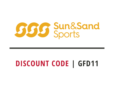sun and sands discount code : GFD11 IN A WHITE background