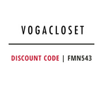 Vogacloset discount code FMN543 on a white background
