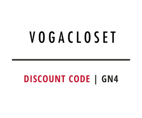Vogacloset discount code GN4 displayed on a white background